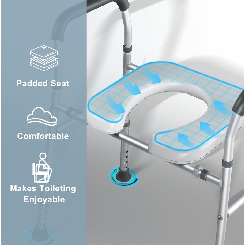 Deewow Raised Toilet Seat with Handles