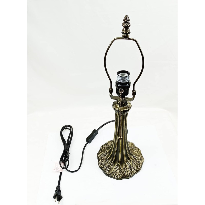 Tiffany Lamp Holder, Lamp Base, Antique Brass, Alloy, 1-Zipper Lamp