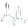 Hordion 2 Pack Plate Stand, 6 Inch Silver Iron Easel
