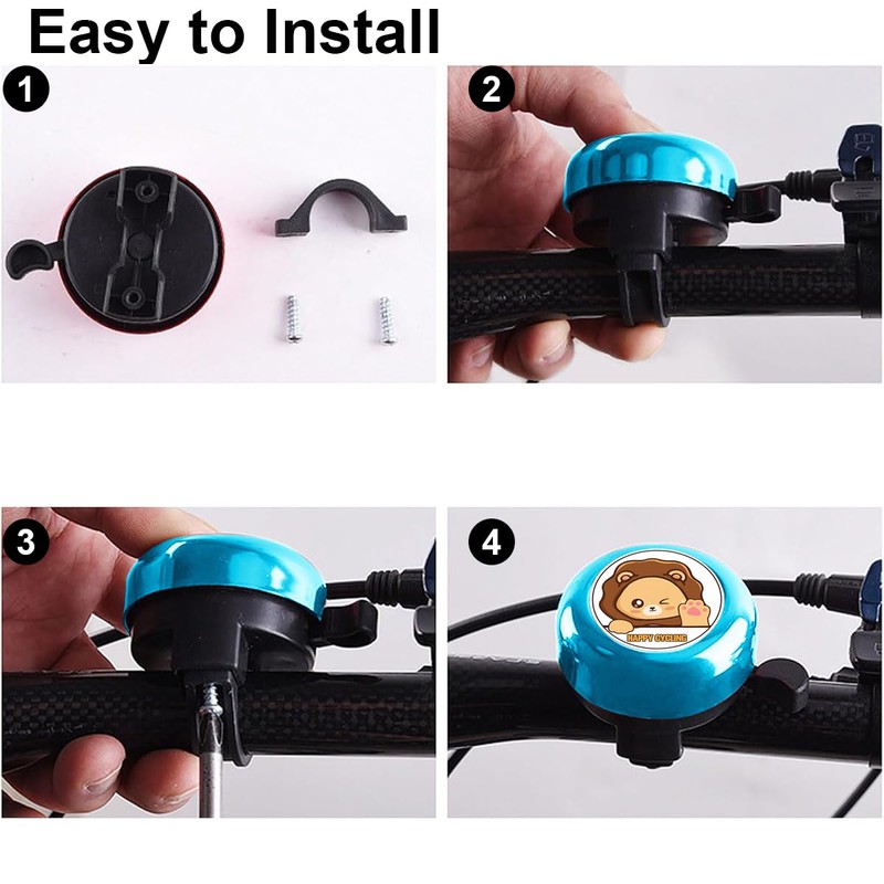 Children's Bicycle Bell with 1 Sticker in Different Patterns -