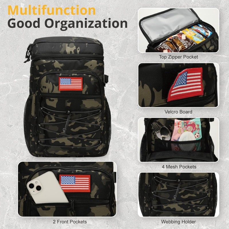 Tactical Backpack Cooler, 25L Cooler Backpack Insulated Leak-Proof, Heavy Duty