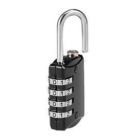 M METERXITY 4 Digit Combination Lock - Zinc Alloy Indoor and Outdoor Lock Resettable Cord Combo Lock for Gym Gates and Sports Lockers (4mm, Black)