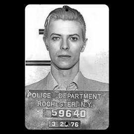 4yougifts David Bowie Mugshot: Iconic 1976 Police Photo on Metal Sign
