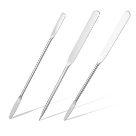 3 Pcs Makeup Spatula, Stainless Steel Cosmetic Spatula Double-Headed Makeup Spatulas for Mixing Foundation Cosmetics Professional Beginner