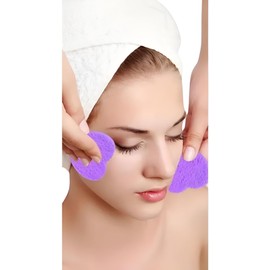 1pcs Facial Towel Masks for Hot Compress, Reusable Towels for Hot and Cold Skin Care Plus 3 Compressed Facial Sponges Cleansing Exfoliating Heart Shaped Sponges for Home and Salon/Spa Use