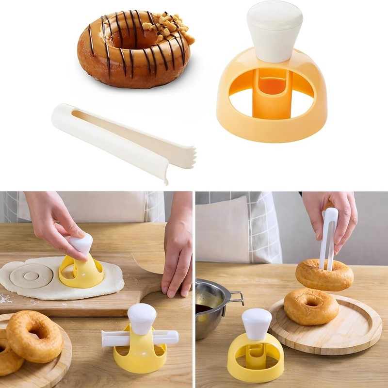 Donut Maker 2 Pack Plastic Donut Cutter Set with Dipping
