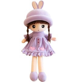 Plush Baby Doll Girl with Clothes, 19.7 Sweetheart Rag Doll Cozy Cuddle Soft Baby Doll for Kids Babies,Plush Stuffed Toy with Hat Skirt Plush Toy Baby Girls Sleeping Partner Doll Xmas Birthday Gift