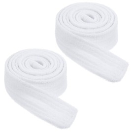 Teaaha 2 PCS Bath Robe Belt Replacement, Bathrobe Tie Replacement Terry Cotton Flannel Hotel Pajamas Robe Tie up Soft Thick Waist Belts White Bathrobe Belt for Hotel, Spa, Wedding Party, 71 x 2 Inch