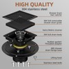 BAOTIYA 4 Inch Square Black Shower Drain Kit with Flange