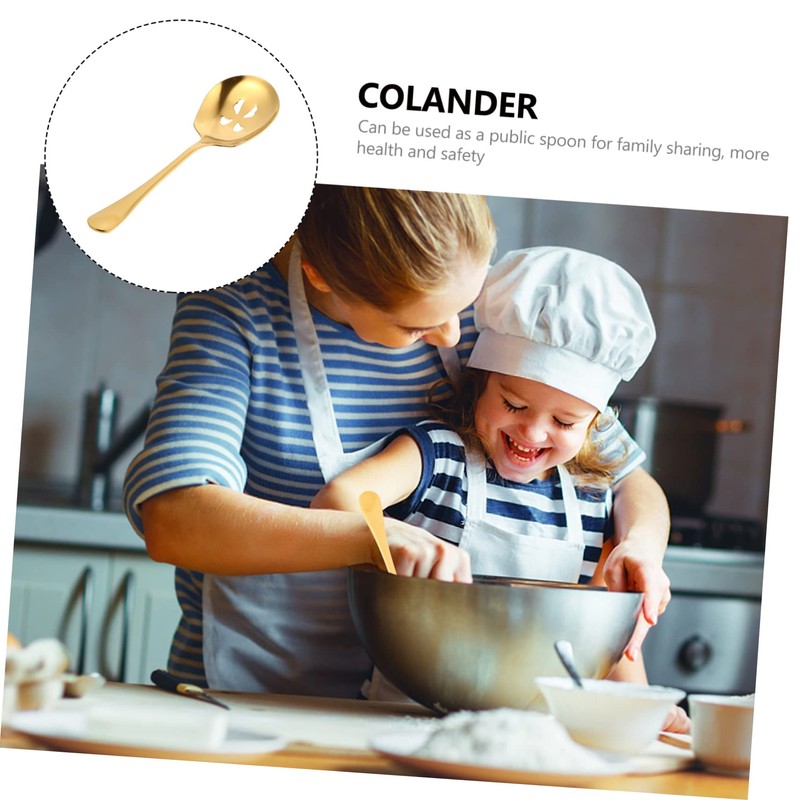 FUNOMOCYA Stainless Steel Colander Kitchen Sieve Slotted Spoon Set Dishwasher