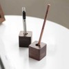 Wooden Single Pen Holder, 2-Piece Pen Stand, Cubic Pen Holder