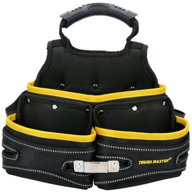 Tool Belt Pouch, Fixing Pouch with 3 Wide Pockets for Tools, Nails and Small Parts, Tool Work Pouch for Builders, Carpenters, Electricians, DIY TOUGH MASTER