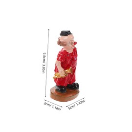 Vaguelly Pack of 4 Miniature Clown Figures Mini Clown Figures Miniature Clown Figures Funny Clown Decoration Resin Figures Clown Crafts Miniature Clown Ornaments