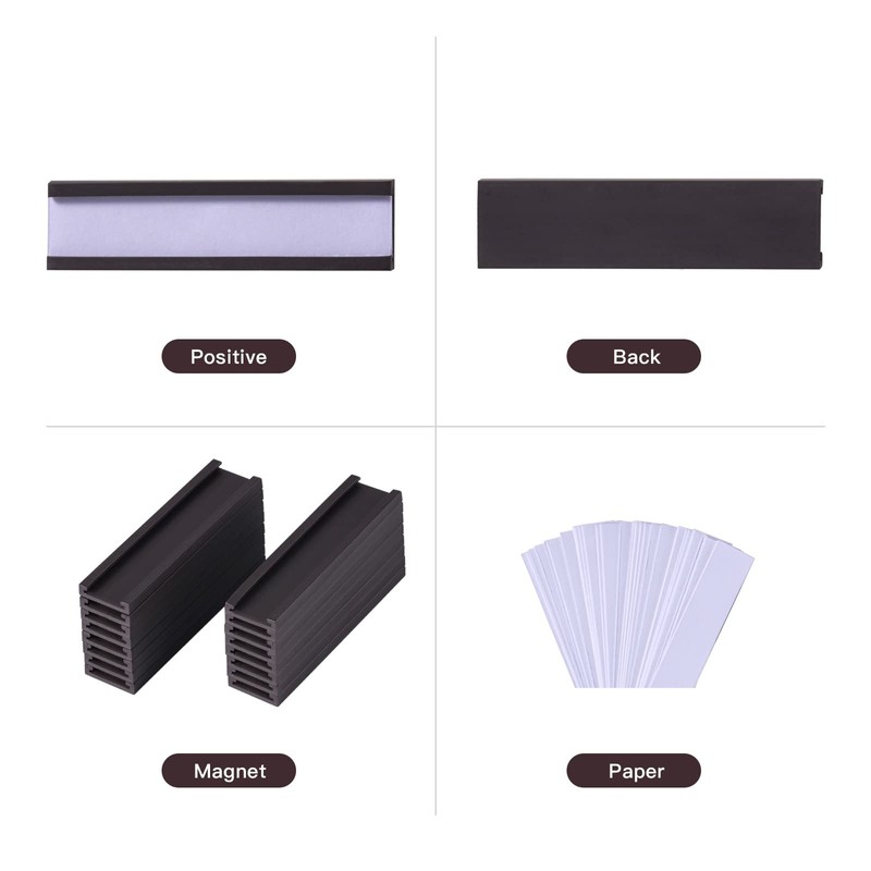 100 Pieces Magnetic Label Holders with Magnets Magnetic Data Card