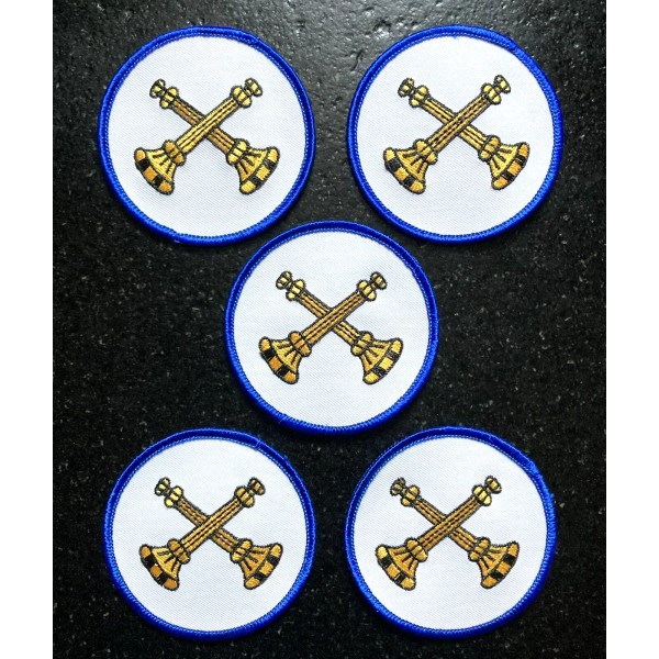 5 Captain Firefighter Fire Department 2 Horns Embroidered Uniform Rank