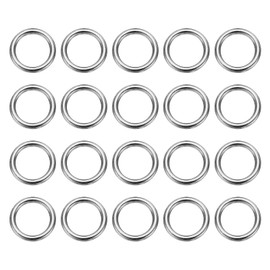 HARFINGTON 20pcs O Ring Buckles 1" (25mm) Zinc Alloy Electroplated Round Multi-Purpose Buckle Loop Ring for Hardware Bags Belts Craft DIY Accessories, Silver