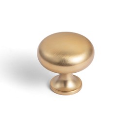 Goo-Ki Champagne Bronze Zinc Alloy Cabinet Enlarged knob - Single Hole Center Affordable Luxury Cabinet Pull Hardware for Bedroom, Kitchen, 6 Pack