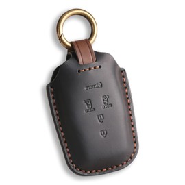 Rulansda for Toyota Sienna Key fob cover. Compatible with Toyota Sienna '21-'25 Remote Entry Smart KeyHYQ14FBX 5 Button Smart Leather Car Key Protector Key Case Fob Chain/Black