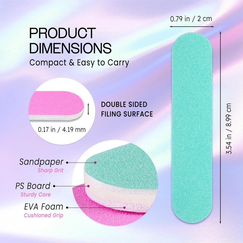 25PCS Mini Size PANA Professional Double Sided Nail Files -