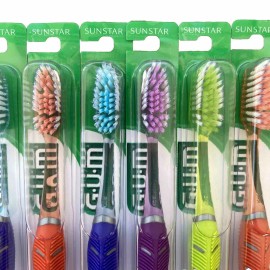 GUM 6 Pack GUM Technique Deep Clean Soft Toothbrush - 524 |Full Sized | Multi Color