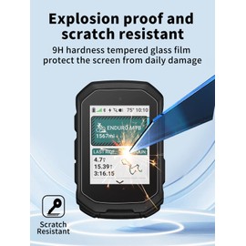 FJIASTB Screen Protector for Garmin Edge MTB GPS Bike Computer, 9H Tempered Glass Film Easy to Install, No Bubble, Anti-Scratch, 3-Pack