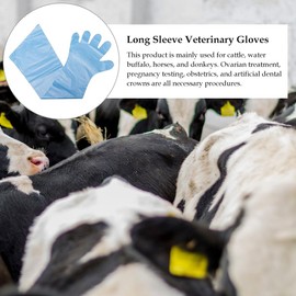 KARELLS Long Sleeve Veterinary Gloves, 30 Pieces Veterinary Gloves, Gloves for Livestock Insemination, Veterinary Gloves, Extra Long Cuff, 90 cm, Light Blue