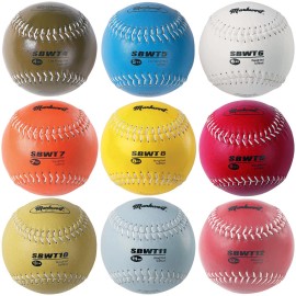 Markwort Weighted 12" Softball Lightweight Leather Training Workout Ball SBWT - 6 oz White