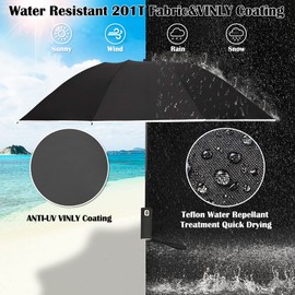 Gimars Portable Folding Automatic Windproof Umbrella with Telphon Coating 210T UV Resistant Reflective Strips 10 Poles for Men Women, Black (with reflective stripes)