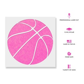 Basketball Stencil for Walls and Crafts - Reusable Stencil of a Basketball for Painting in Small & Large Sizes - Made in USA