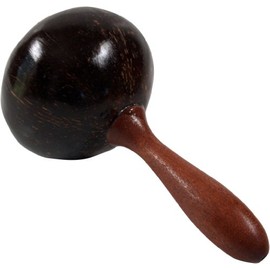 GURU SHOP Musical Instrument Made of Wood, Music Percussion Rhythm Sound Instrument, Handmade - Coconut Rattle, Brown, 20 x 12 x 12 cm, Musical Instruments