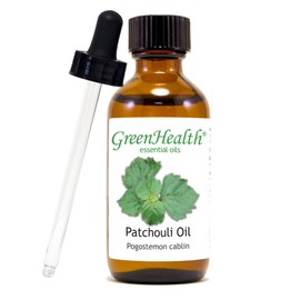 Patchouli – 2 fl oz (59 ml) Glass Bottle w/Glass Dropper – 100% Pure Essential Oil – GreenHealth