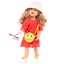 Götz Dress Redness 3403504 Combination Doll Clothing Size XL 5-Piece Clothing and Accessory Set for Standing Dolls 45-50 cm