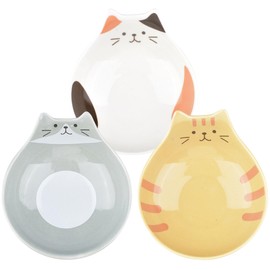 Ceramic Cat Bowls Set of 3, Decorative Treat Bowl Tableware Set for Party, Small Home Decor Bowls, Pet Bowls 14cm