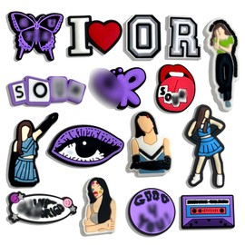 XSRIYON 16 pcs Singer Shoe Charms for Any Shoes with Holes,music-themed Charms perfect gifts for boy girls and ladies