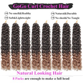 24 Inch Pre Looped Crochet Hair for Black Women Girls&Kids-8 Packs Gogo Curl/Beach Curl/Ocean/Water/Deep Wave Synthetic Hair Tangle-Free Full&Natural Look Long-Lasting for Daily Wear(T1B/27)