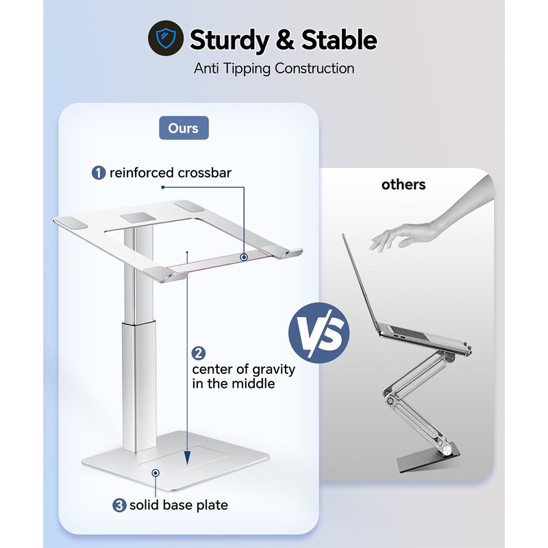 supamir Adjustable Laptop Stand for Desk, DJ Laptop Riser, Standing