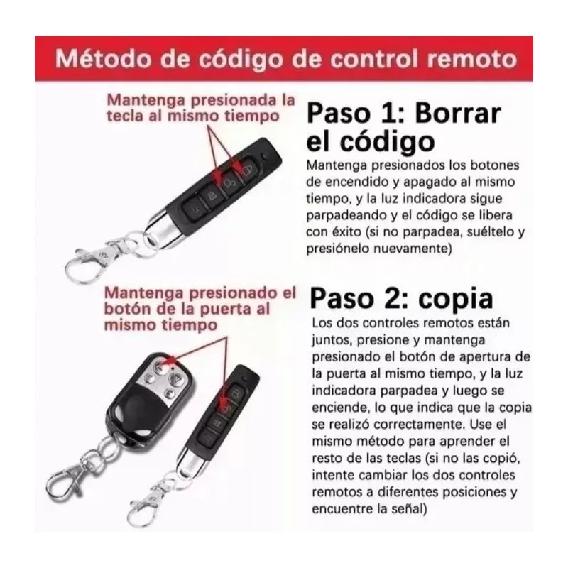 MU Control Remoto Para Porton Electrico Automáticas 433/315mhz