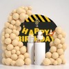 Laeacco 6.5x6.5ft Construction Theme Birthday Round Backdrop Crane Dump Digger