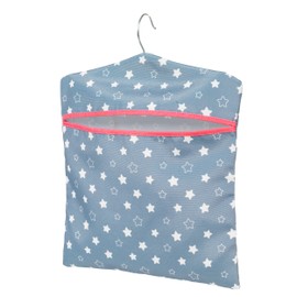 Kleeneze KL081599EU7 Twinkle & Shine Peg Bag with Hanger, Easy Hanging Hook, Holds Up to 50 Pegs, Reusable, for Washing Line, Indoor/Outdoor, 33 x 30cm, Star Pattern, Blue/Pink/White