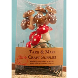 Meyer Imports Red & Brown Mix - Large Spun Cotton - Set of 10-218-0117 Wonderful World of Spun Cotton Mushrooms!