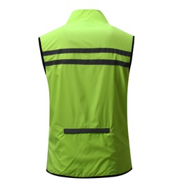 bpbtti Men's Hi-Viz Safety Running Cycling Vest Sleeveless Windbreaker vests- Windproof and Reflective (X-Small-Chest 38-40", Hi-Viz Yellow)
