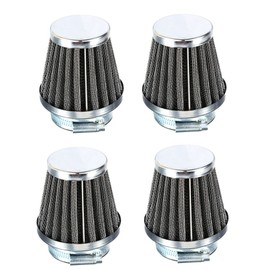 4 Pack Universal Performance High Flow Clamp On Chrome Pod Air Filter Intake Cleaner 35mm Motorcycle Scooter ATV UTV Cafe Racer Dirt Bike Moped