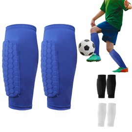 AUNGCSHE Men's Football Shin Pads, XS/S/M/L/XL Chienin Pads, Children, Adult, Football, Breathable & Non-Slip Shin Pads, Football Men for Adults, Children (Blue)