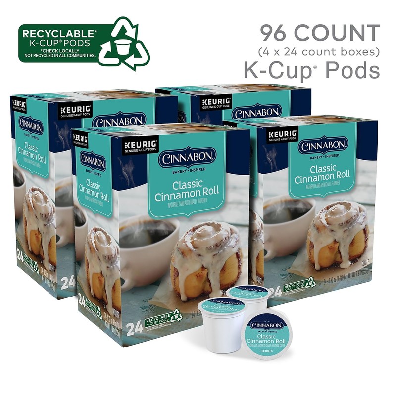 Cinnabon Classic Cinnamon Roll Keurig Single-Serve K-Cup Pods, Light Roast,
