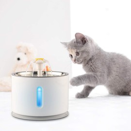 ELEOPTION Cat Fountain Stainless Steel Cat Dog Water Dispenser with Filters, 81oz/2.4 L Automatic Electric Water Bowl, Drinking Fountain for Dogs, Cats, Multiple Pets