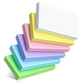 300 Count Colored Index Cards 3 x 5 Inch Ruled Index Cards, Flash Cards College Ruled for School, College, Office and Home Organization, Durable Study To Do List Note Cards with Ruled Lines