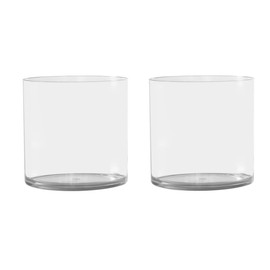 RosPynn 2 Pack Flower Vase Acrylic Cylinder,3.94" Tall Clear Vase for Centerpieces,Wedding Decorative,Home Décor, Non Breakable Plastic, 3.94"X3.94" Tall Round - Clear