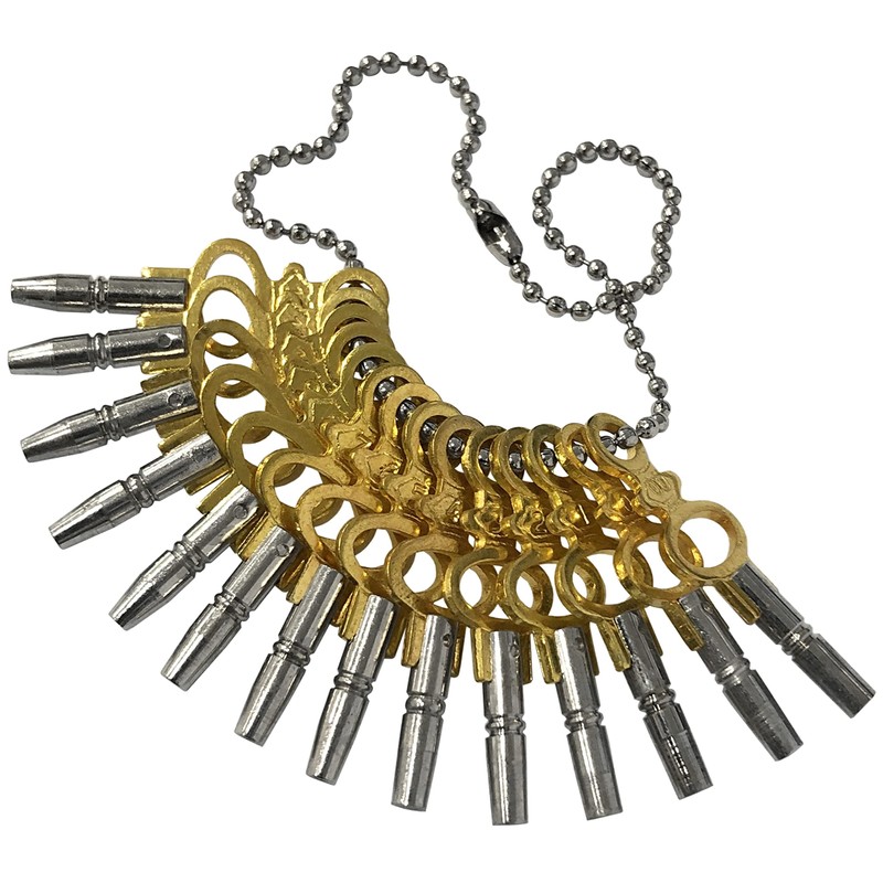 (PWK) Set Of 14 Pocket Watch Keys Size 00-12 :