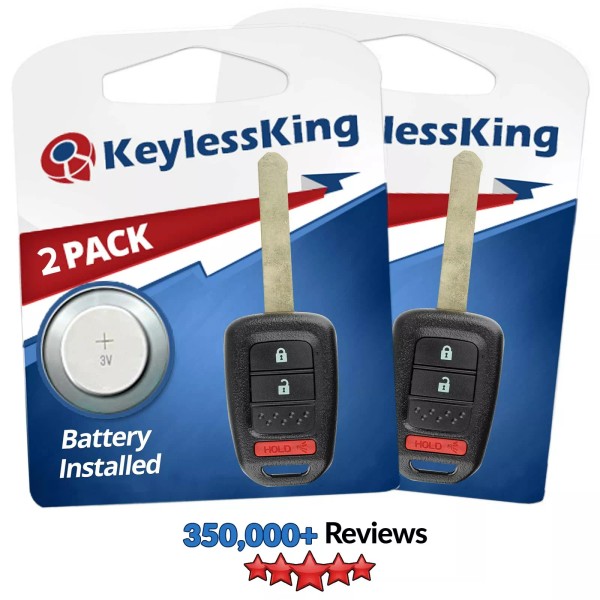 KeylessKing* 2 Keyless Entry Remote Car Key Fob for Honda