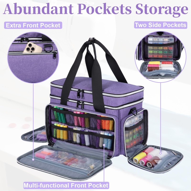 Anitor Large Sewing Supplies Organizer, Double Layer Sewing Storage Organizer